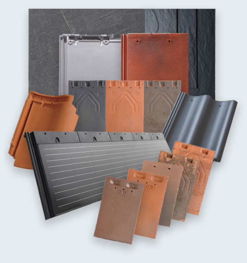 Montage of roofing tiles